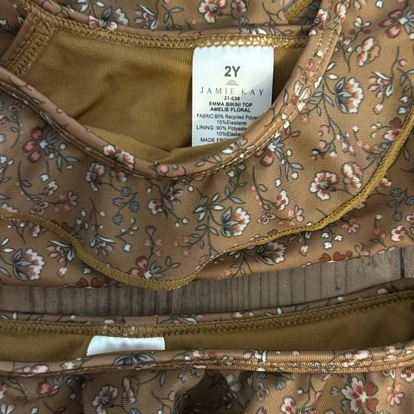 Jamie Kay Brown Floral Ruffle Bikini Set - Picture 2 of 3